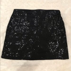 WHBM Black Sequin Mini Skirt (NWOT)